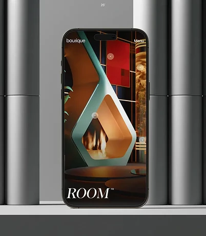 Architectural brand experience displayed on a phone
